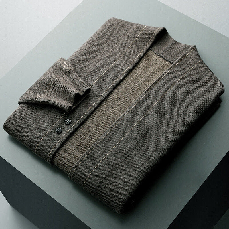 Plaid knit cardigan for men | Calder