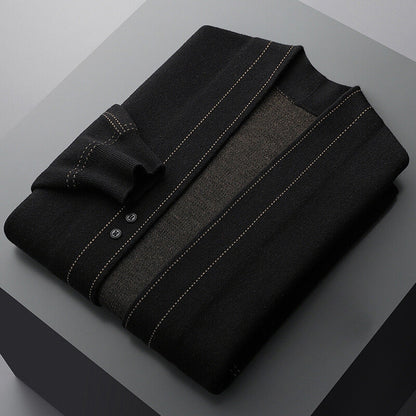 Plaid knit cardigan for men | Calder