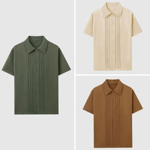 Elegant Short Sleeve Knitted Shirt for Men | Eliano