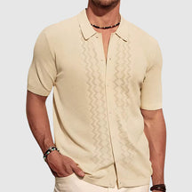 Elegant Short Sleeve Knitted Shirt for Men | Eliano