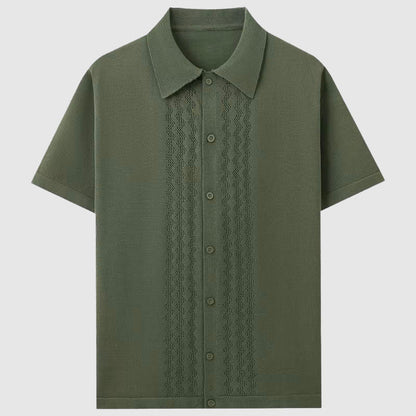 Elegant Short Sleeve Knitted Shirt for Men | Eliano