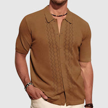 Elegant Short Sleeve Knitted Shirt for Men | Eliano