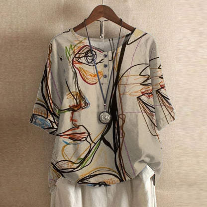 Penelope | Women's Floral Three Quarter Sleeve Blouse