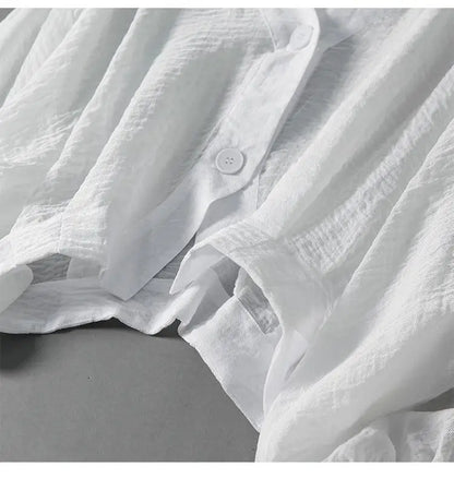 Cotton linen batwing sleeve blouse for women | Eliana