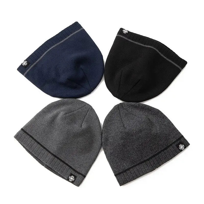 Warm knitted winter beanie for men