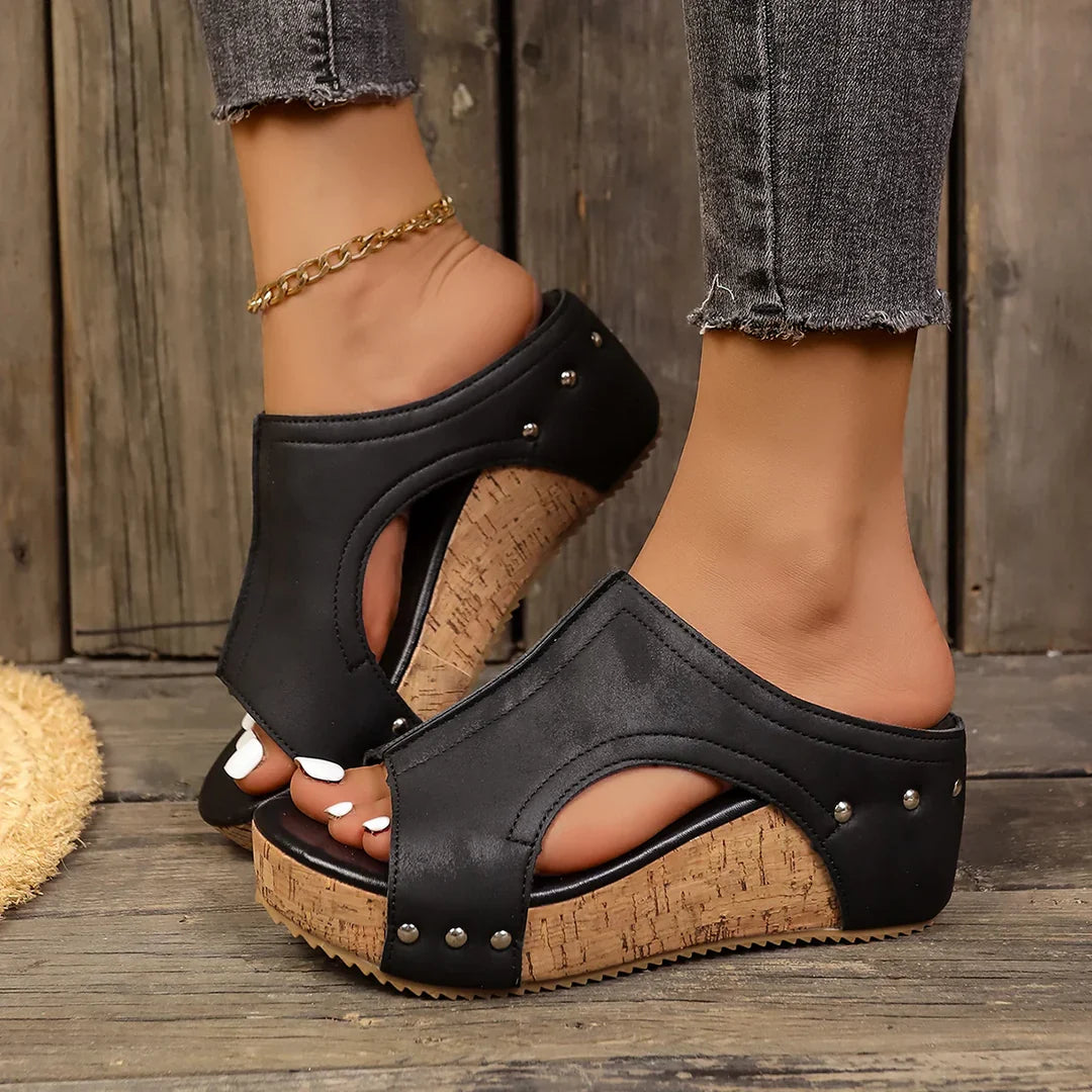 Chic studded wedge heels for women | Elara