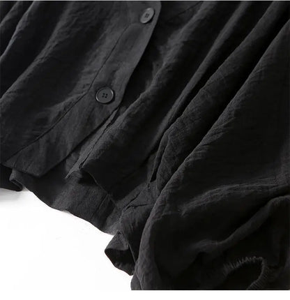 Cotton linen batwing sleeve blouse for women | Eliana