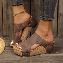 Chic studded wedge heels for women | Elara
