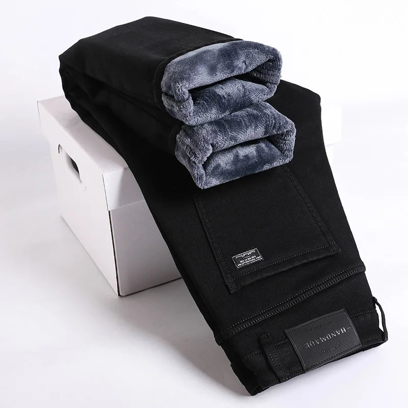 Fleece lined classic denim jeans for men | Kellan