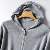 Elegant zip-up cashmere hoodie for women | Virella