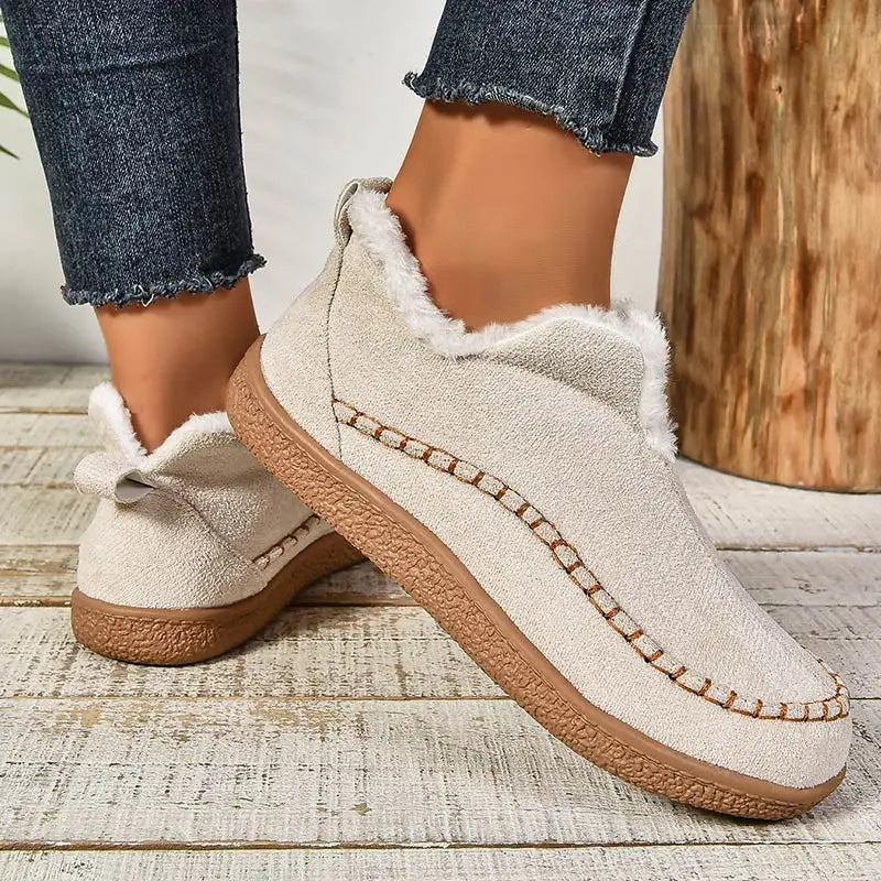 Karylle | Women's Faux Fur Lined Shoes with Rubber Sole