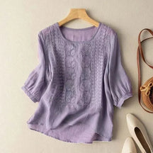 Flowing embroidered blouse for women | Celeste