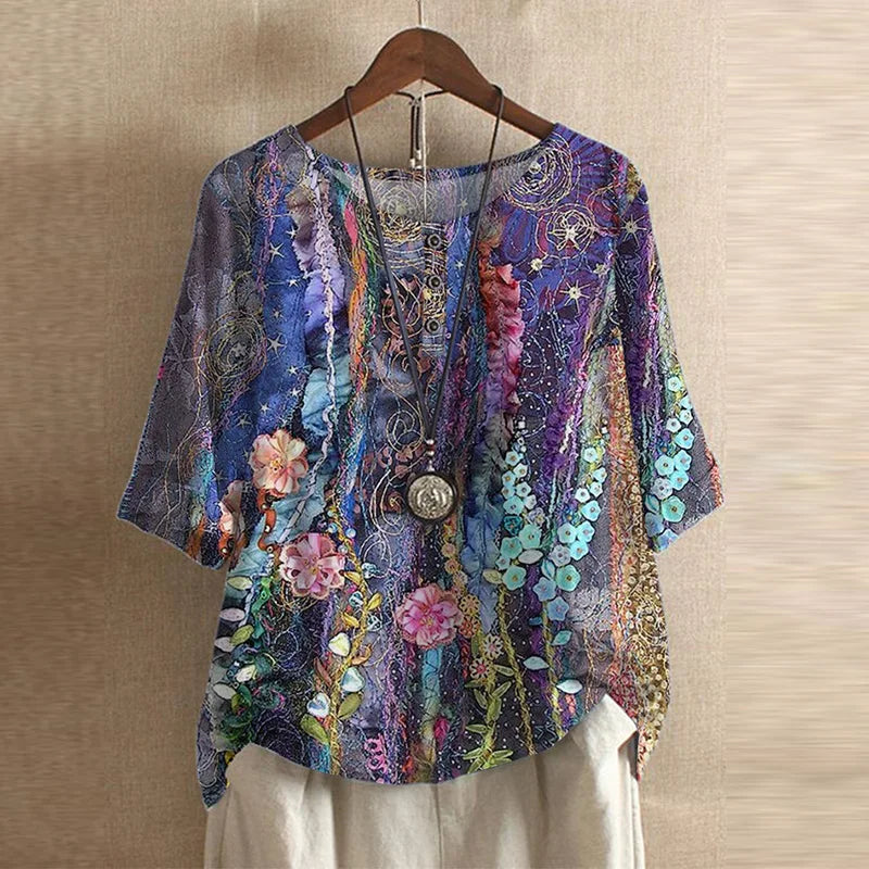 Penelope | Women's Floral Three Quarter Sleeve Blouse