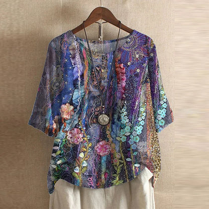Penelope | Women's Floral Three Quarter Sleeve Blouse