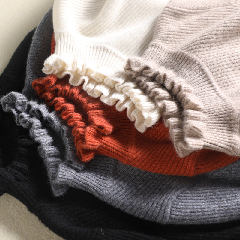 Faith | Women's Cashmere Lettuce Trim Turtleneck