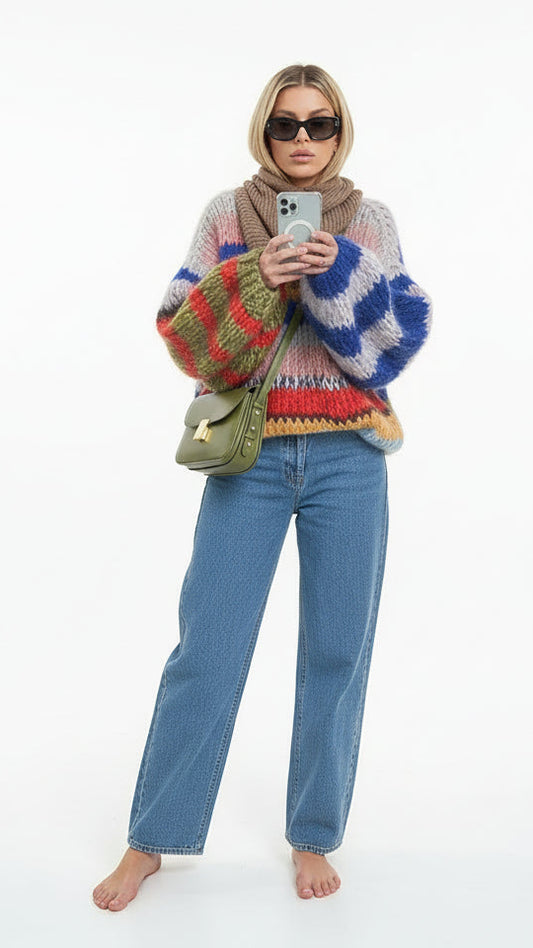 Colorful mohair sweater for women | Celestine