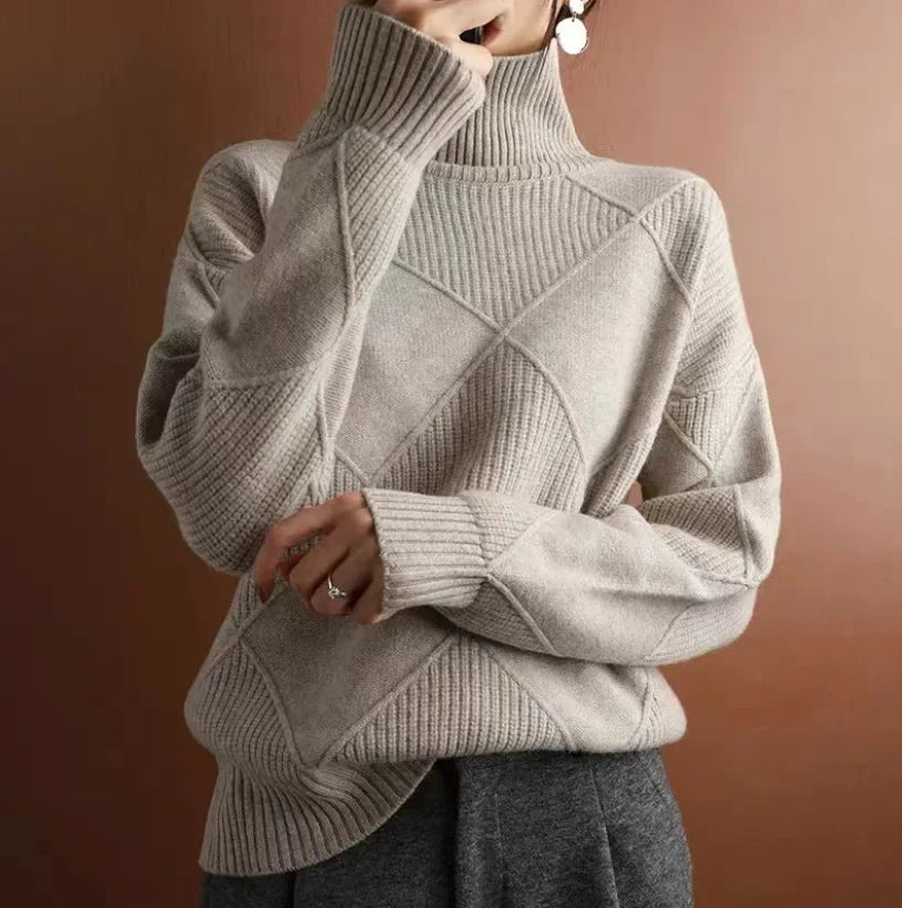 Allegra Diamond Knit Cashmere Sweater for Women | Celestine