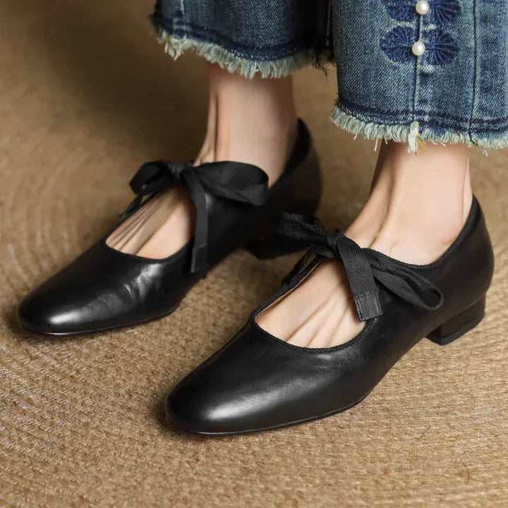 Chic lace-up ballet flats for women | Marvella