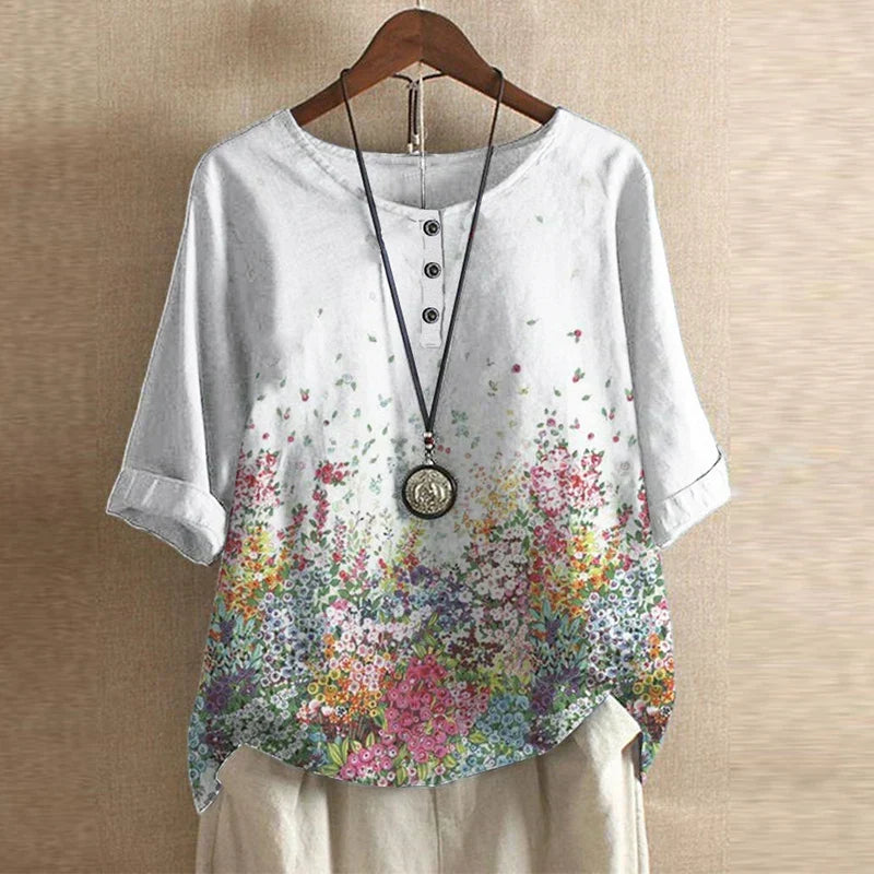 Penelope | Women's Floral Three Quarter Sleeve Blouse