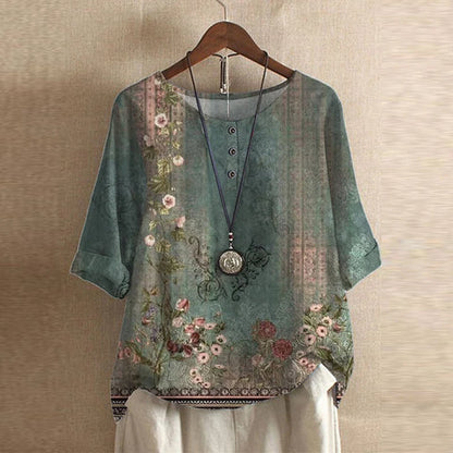 Penelope | Women's Floral Three Quarter Sleeve Blouse