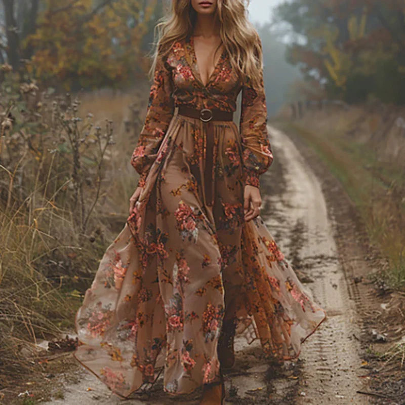 Romantic boho everyday maxi dress for women | Alina Soleil