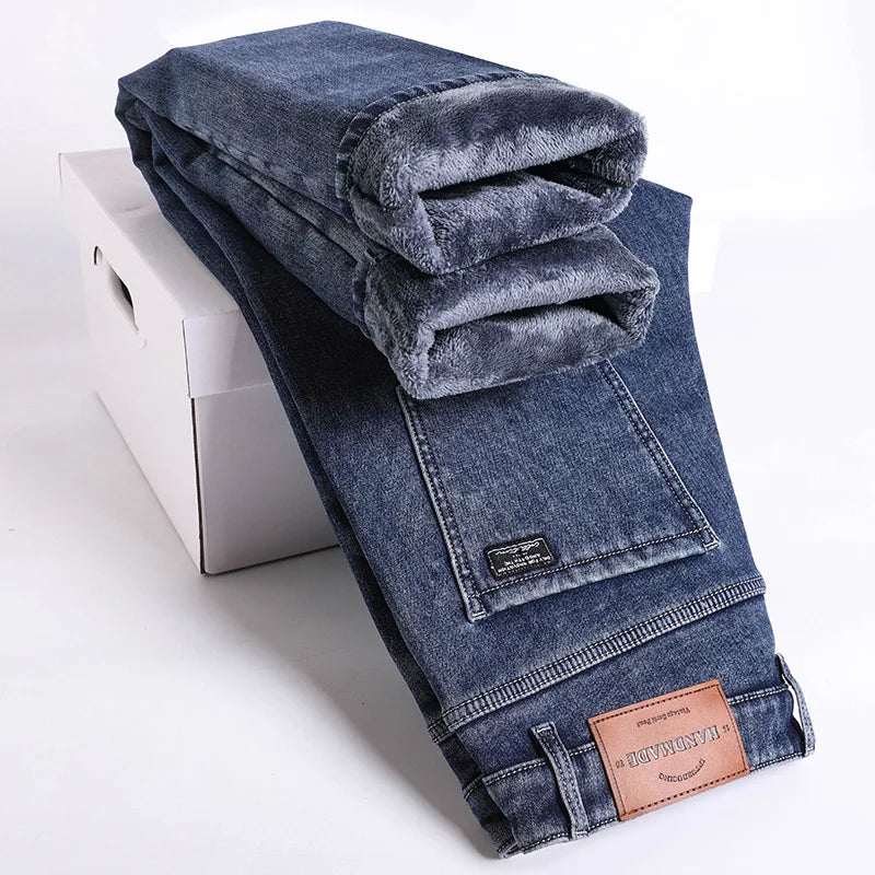 Fleece lined classic denim jeans for men | Kellan