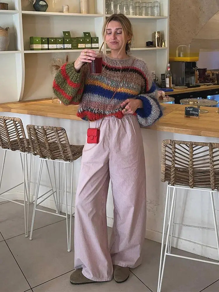 Colorful mohair sweater for women | Celestine