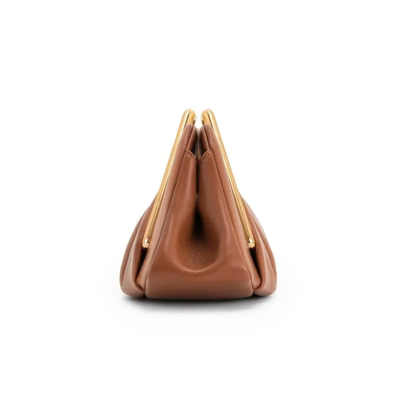 Sadie | Women's Origami Fold Clutch Bag with Gold Handle