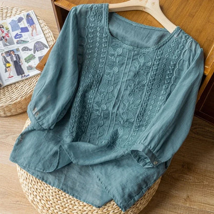 Flowing embroidered blouse for women | Celeste