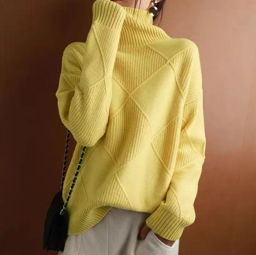 Allegra Diamond Knit Cashmere Sweater for Women | Celestine