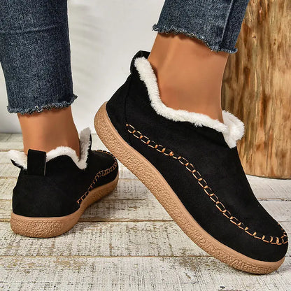 Karylle | Women's Faux Fur Lined Shoes with Rubber Sole
