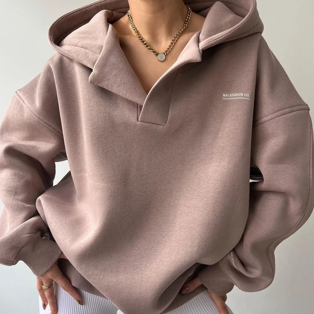 Marguerite | Women's Oversized Crossover Hood Hoodie