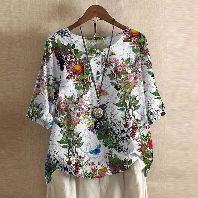 Penelope | Women's Floral Three Quarter Sleeve Blouse