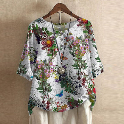 Penelope | Women's Floral Three Quarter Sleeve Blouse