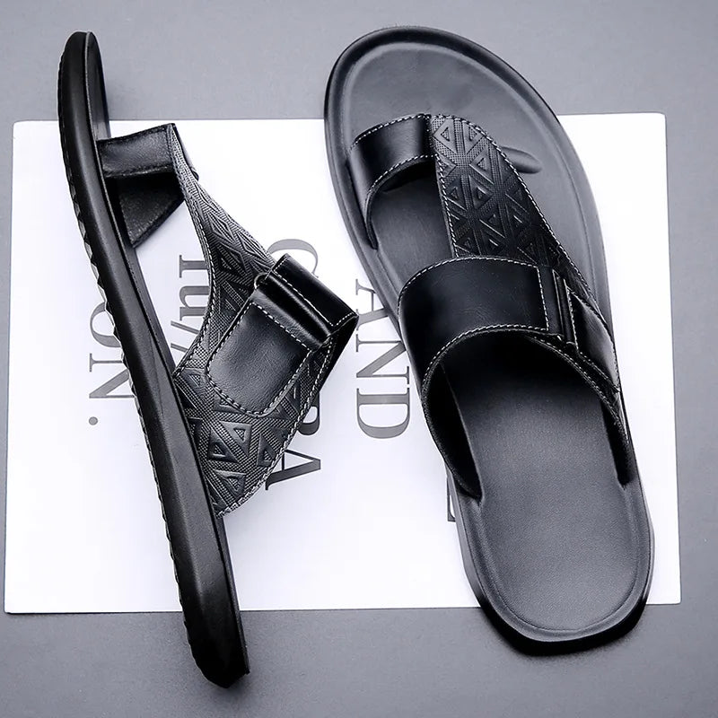 Classic leather everyday summer sandals for men | Ashmere