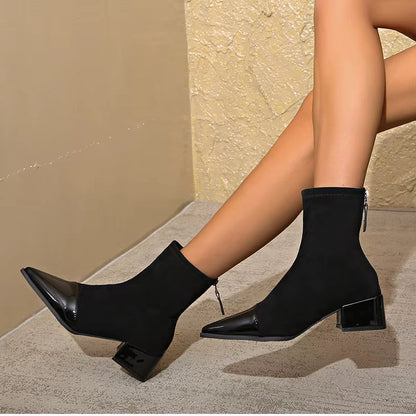 Refined ankle boots with block heel and modern accents for women | Selene