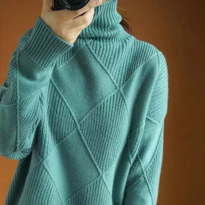 Allegra Diamond Knit Cashmere Sweater for Women | Celestine