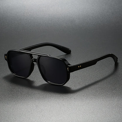 Angular aviator sunglasses with double bridge for men | Zephyr