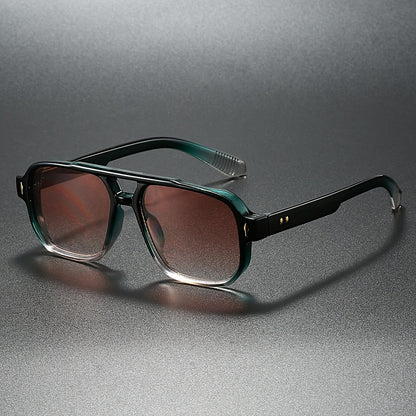 Angular aviator sunglasses with double bridge for men | Zephyr
