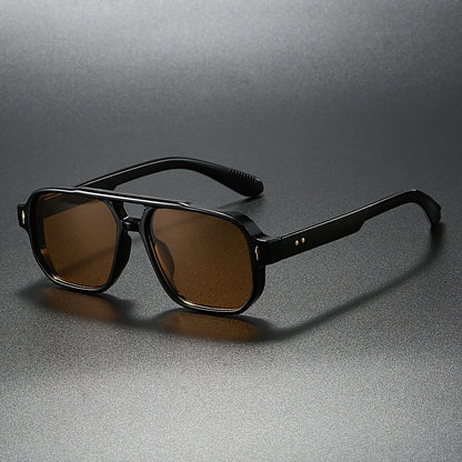 Angular aviator sunglasses with double bridge for men | Zephyr