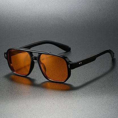 Angular aviator sunglasses with double bridge for men | Zephyr
