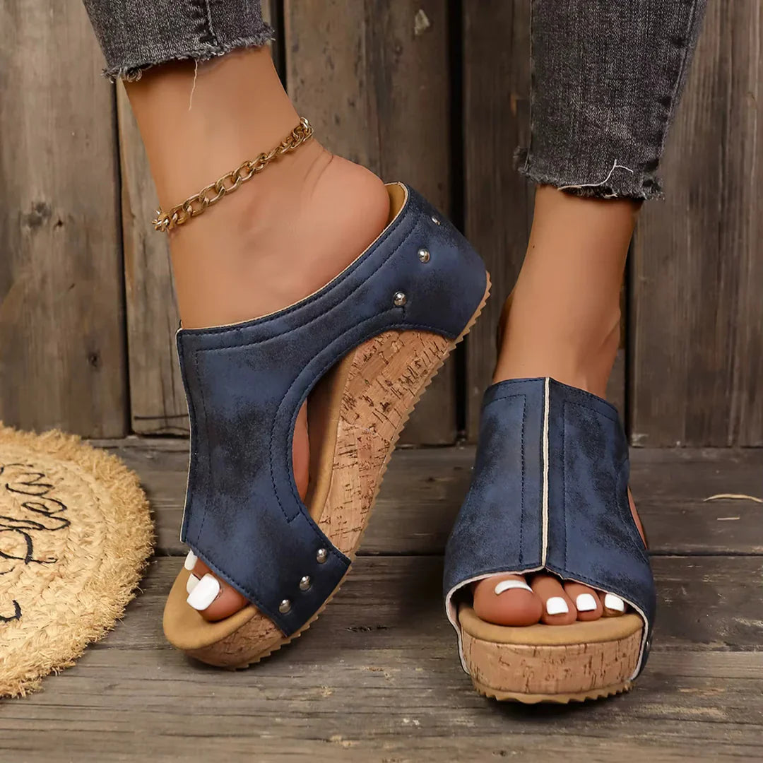 Chic studded wedge heels for women | Elara
