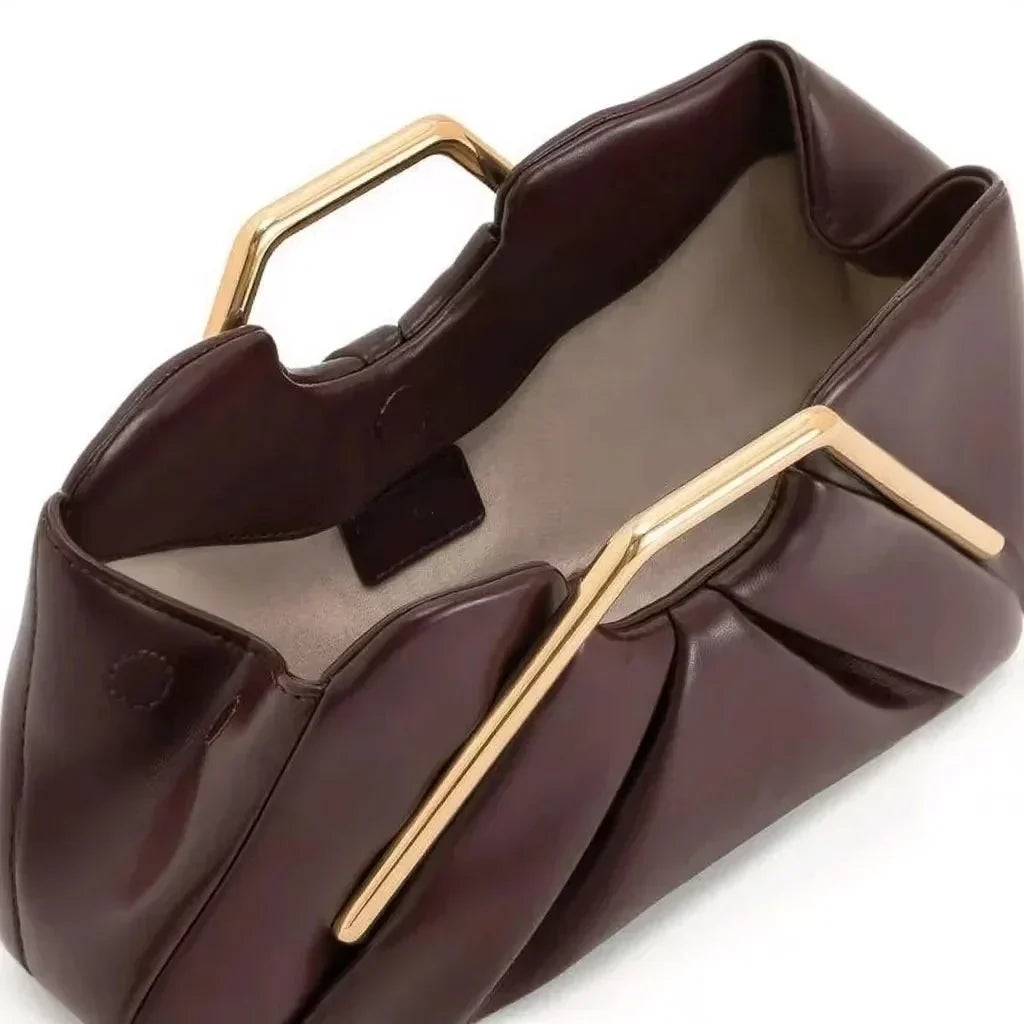 Sadie | Women's Origami Fold Clutch Bag with Gold Handle