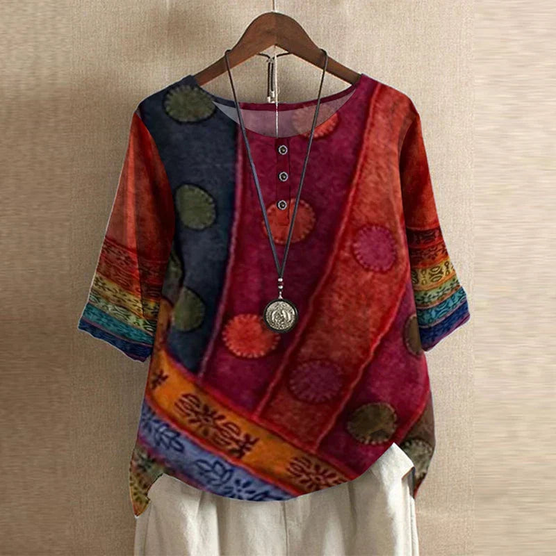 Penelope | Women's Floral Three Quarter Sleeve Blouse