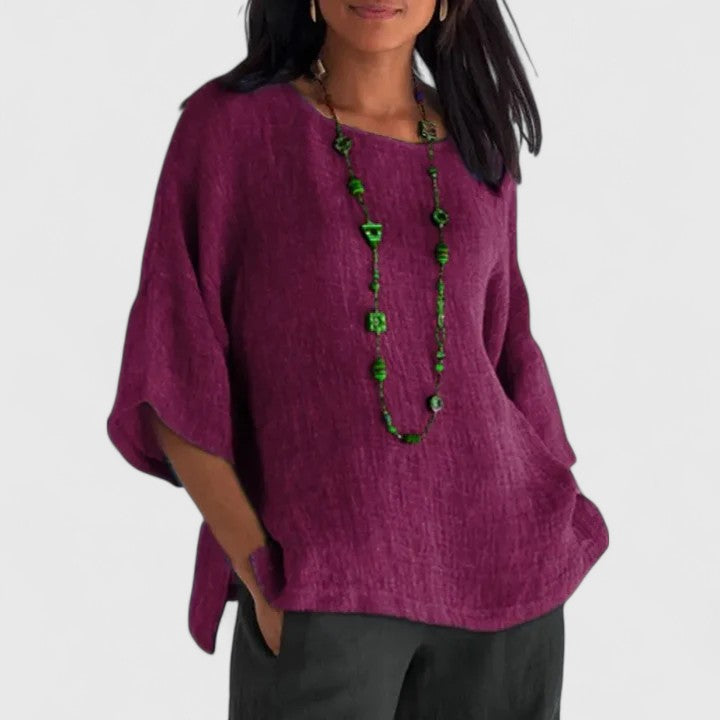 Hattie | Women's Oversized Three Quarter Sleeve Blouse