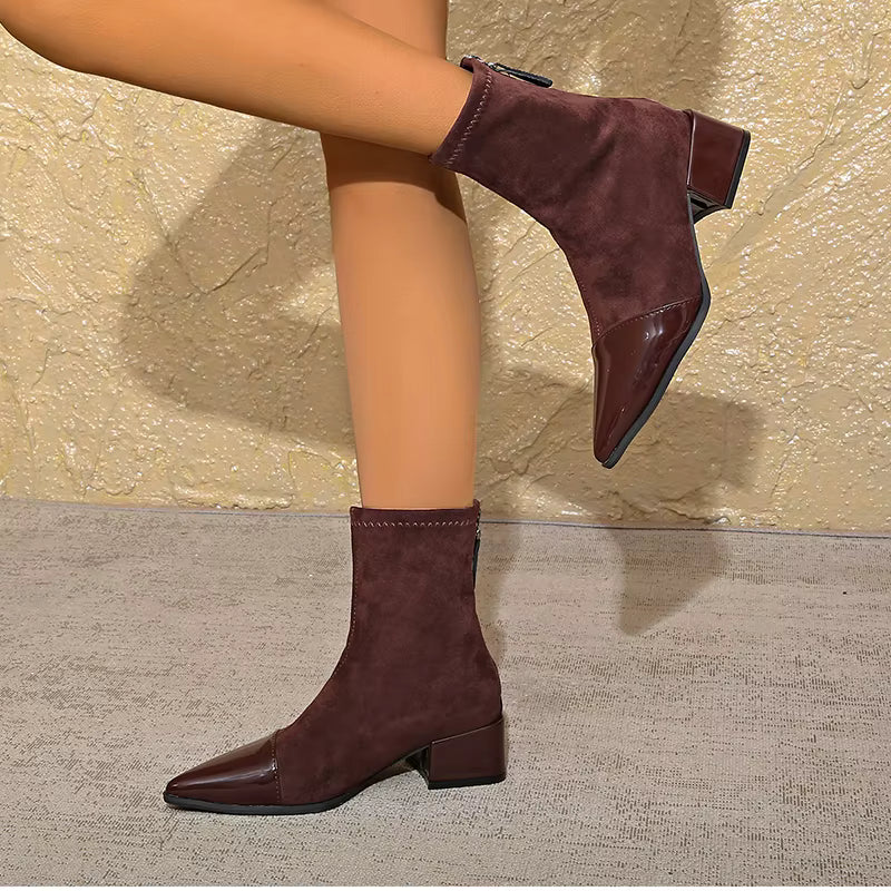 Refined ankle boots with block heel and modern accents for women | Selene