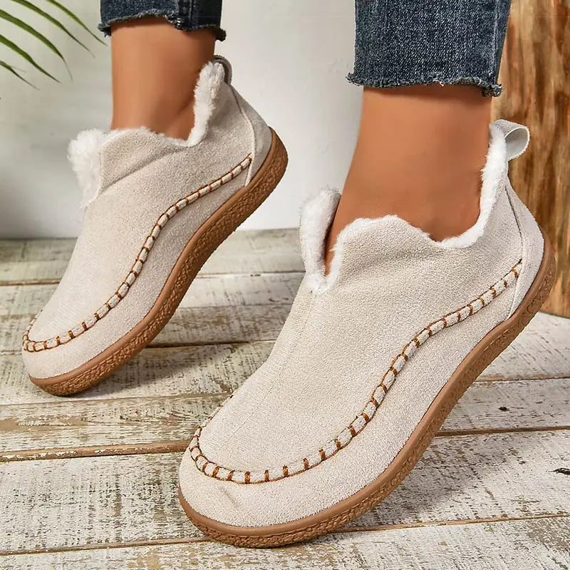 Karylle | Women's Faux Fur Lined Shoes with Rubber Sole