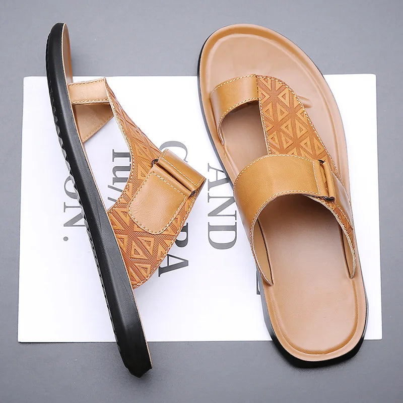 Classic leather everyday summer sandals for men | Ashmere