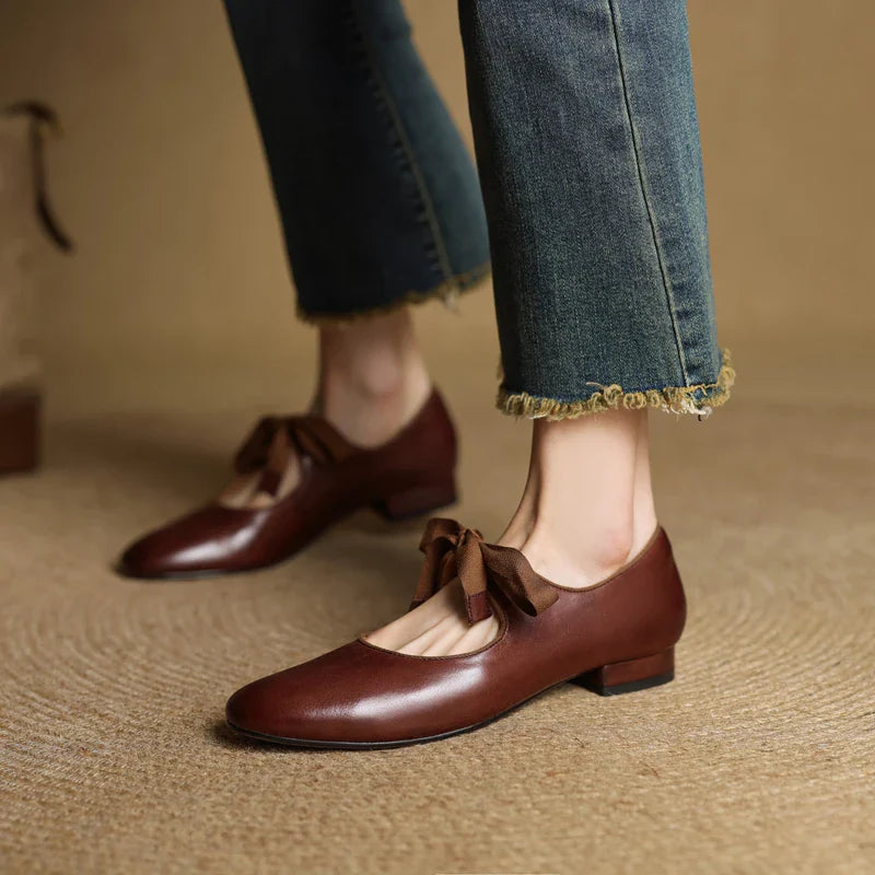 Chic lace-up ballet flats for women | Marvella