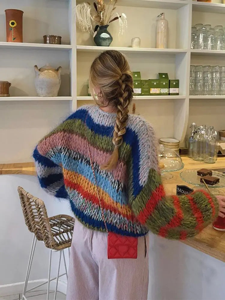 Colorful mohair sweater for women | Celestine
